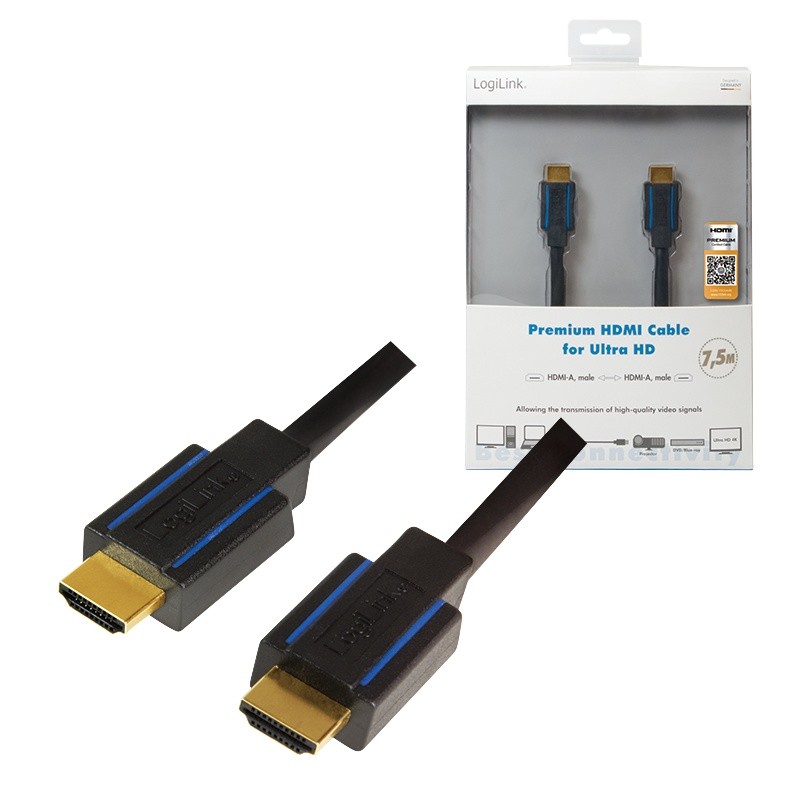 Premium HDMI kabel Ultra HD, 7.5m 7