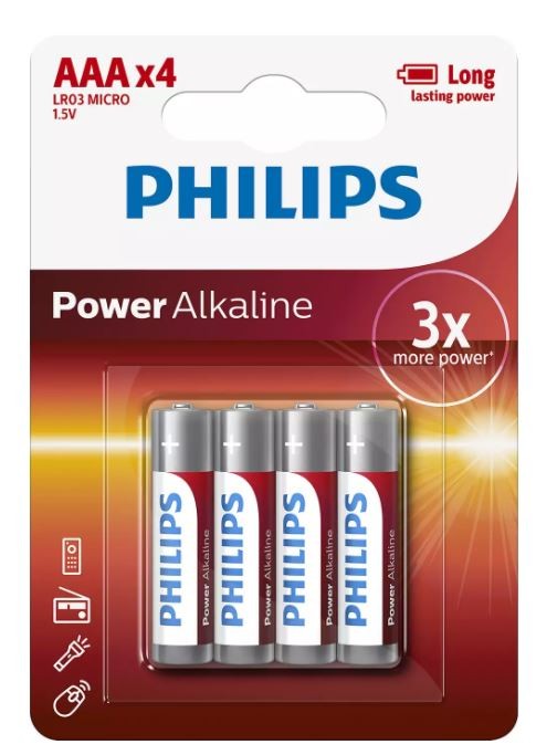 Baterije Power Alkaline AAA, 4 kosov