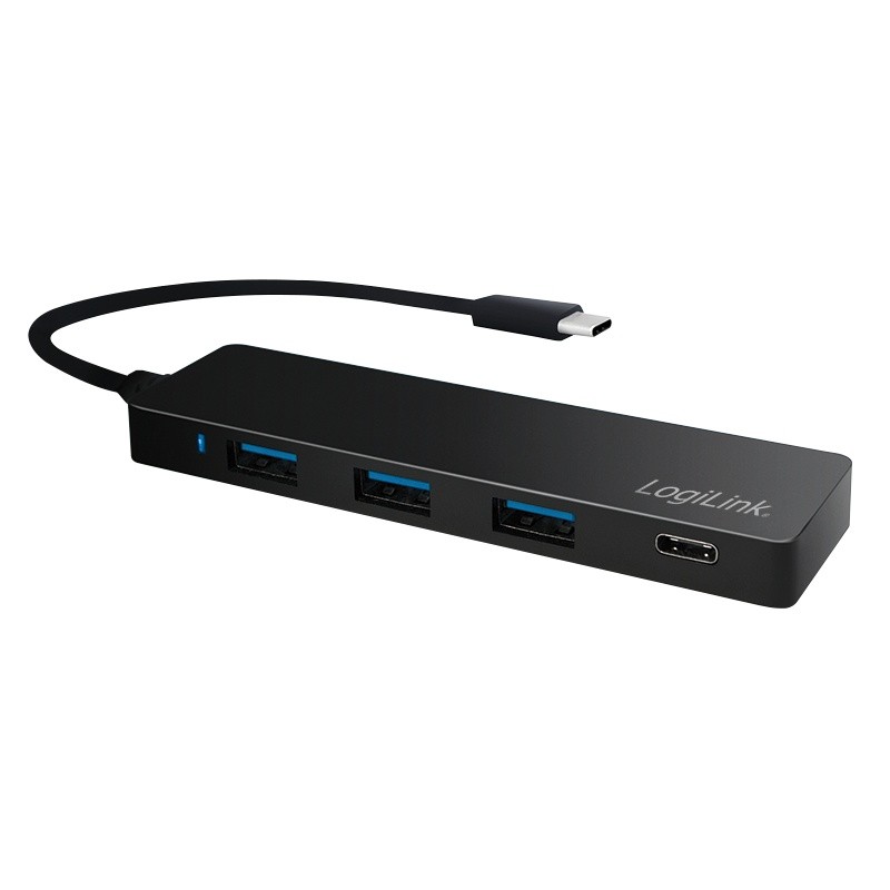 Ultra tanek USB-C 3.1 Hub, 4 vhodi, črn