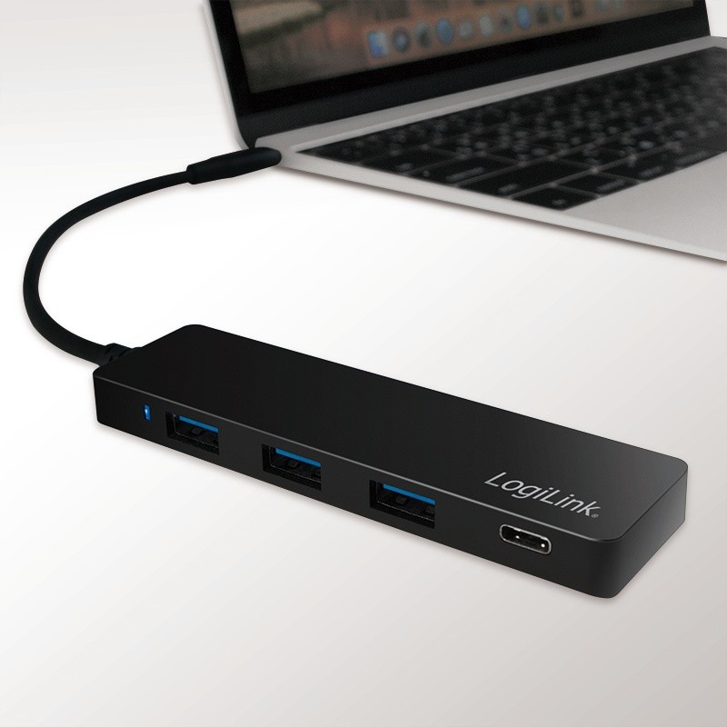 Ultra tanek USB-C 3.1 Hub, 4 vhodi, črn 3