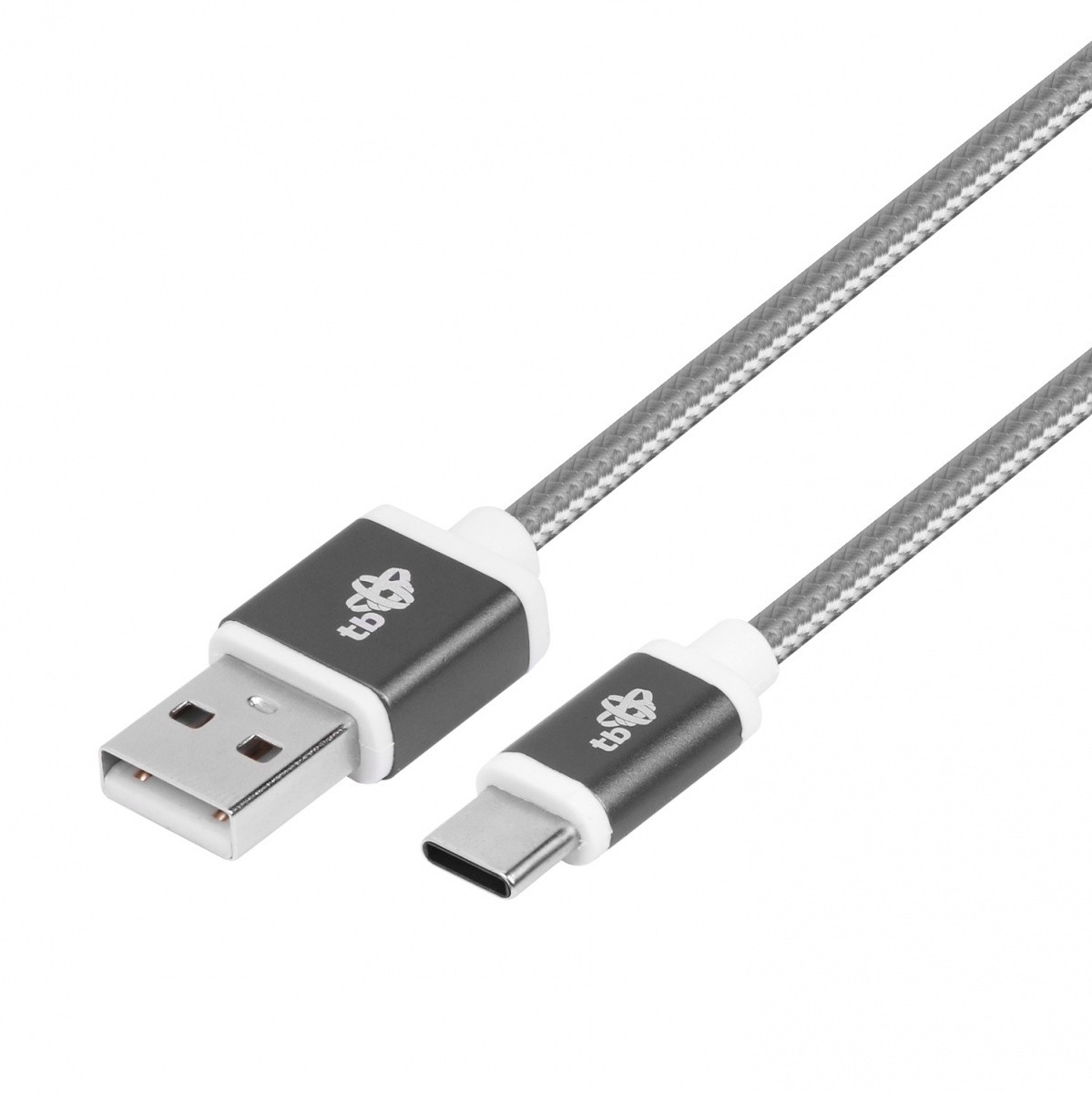 USB-C kabel, 1.5m, siv, pleten
