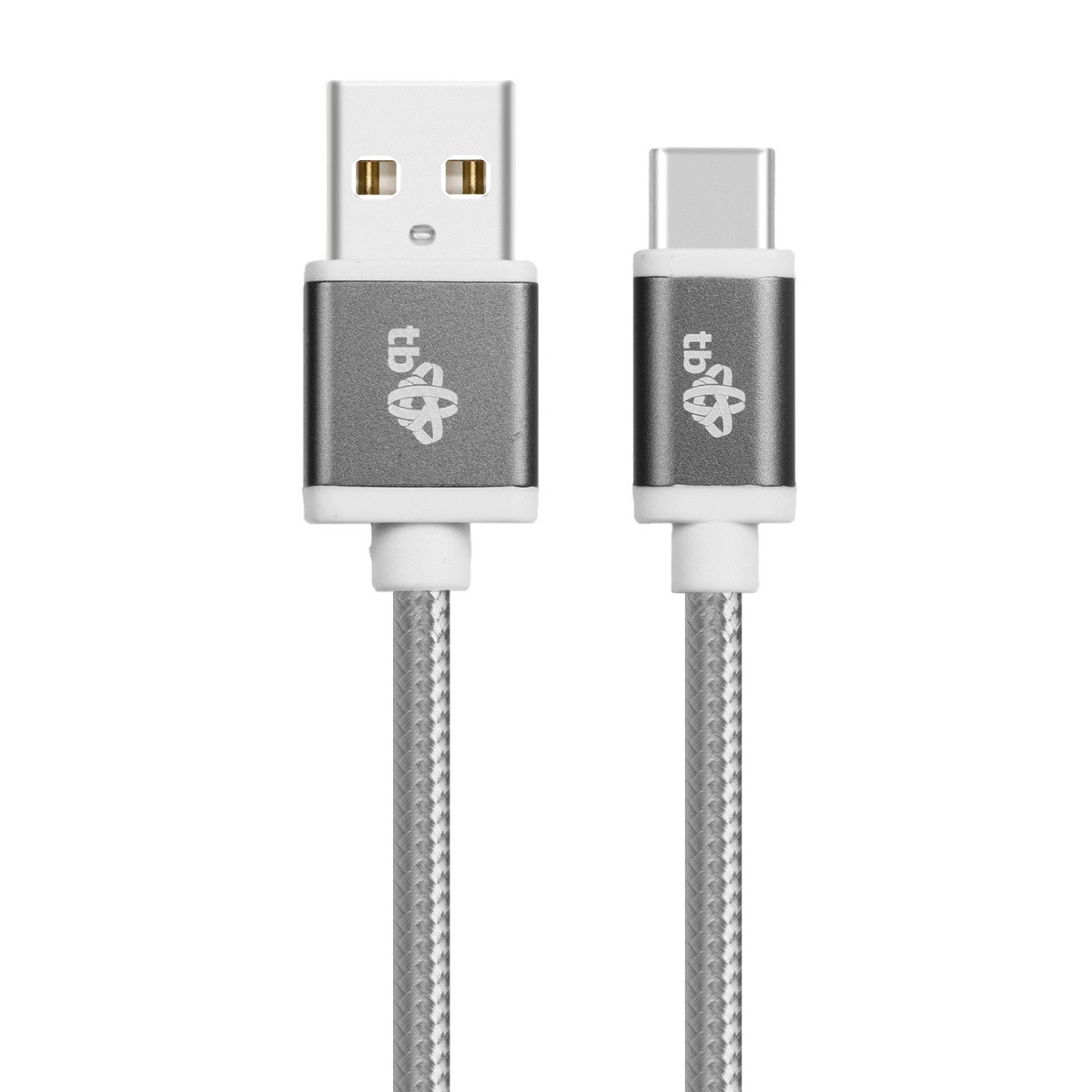 USB-C kabel, 1.5m, siv, pleten 3