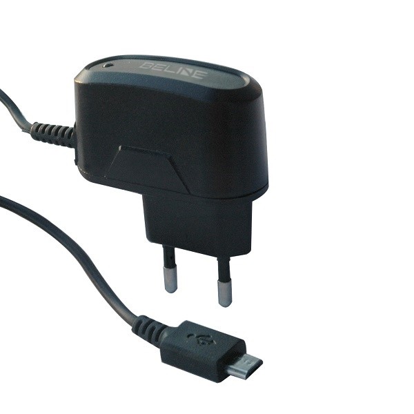 Beline omrežni polnilnik microUSB 1A, črn