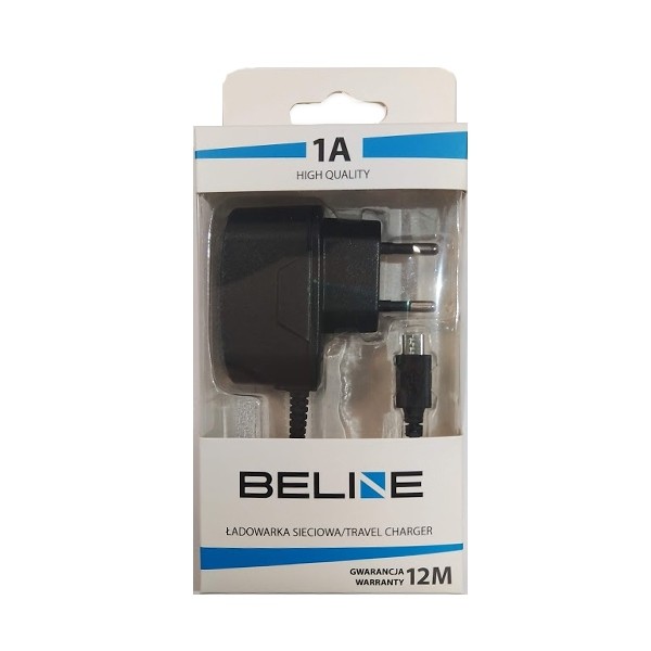 Beline omrežni polnilnik microUSB 1A, črn 3