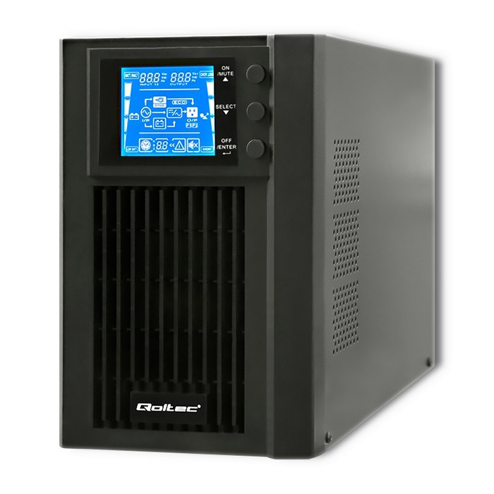 UPS napajalnik, on-line, 1KVA (800W), baterija, LCD, USB