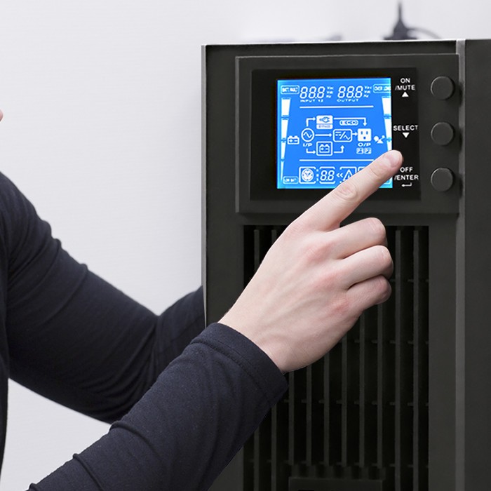 UPS napajalnik, on-line, 1KVA (800W), baterija, LCD, USB 3