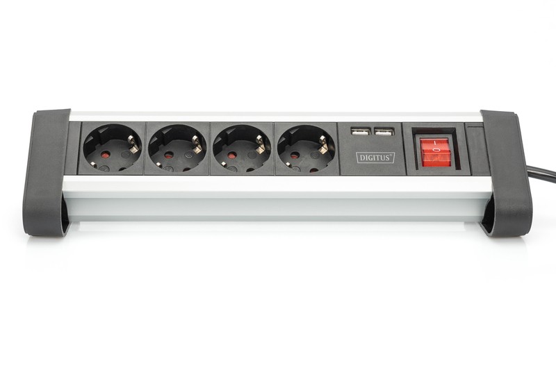 Pisarniška napajalna letev, 4x vtičnice, 2x USB, vrtljiva 8