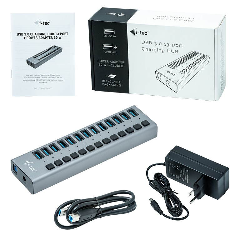 USB 3.0 Hub z 13 vrati in 60W napajalnikom 2