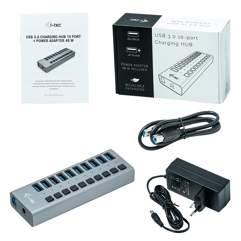 USB 3.0 Hub z 10 vrati in polnjenjem 2