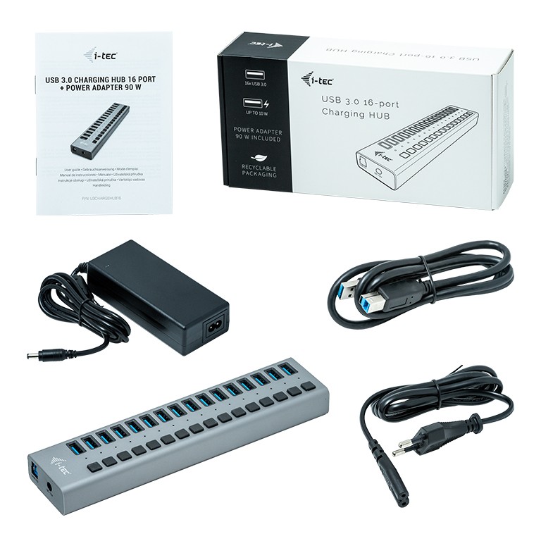 USB 3.0 Hub z 16 vrati in 90W napajalnikom 2