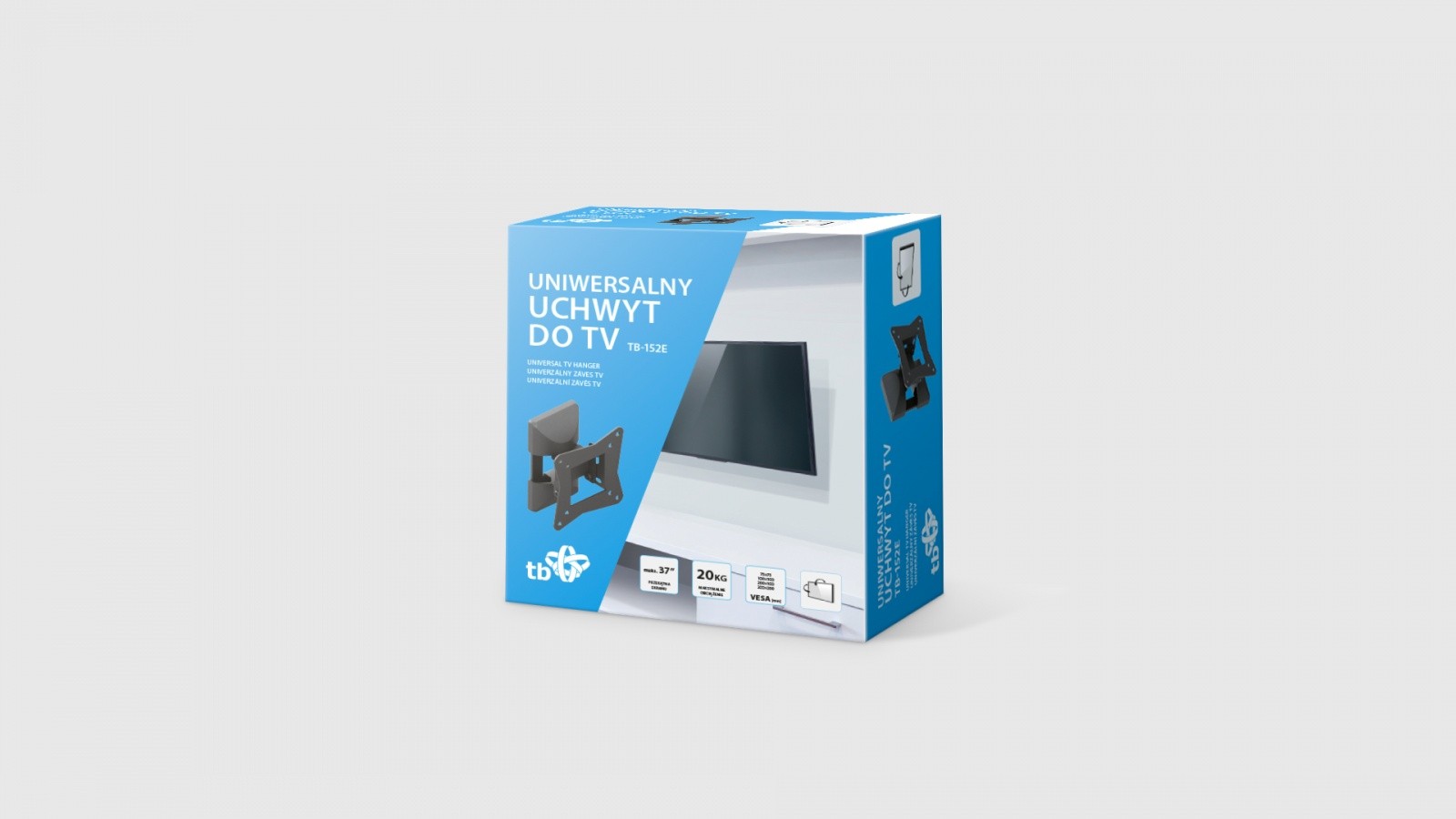 Stenski nosilec za TV do 37" (20 kg, VESA 200x200) 3