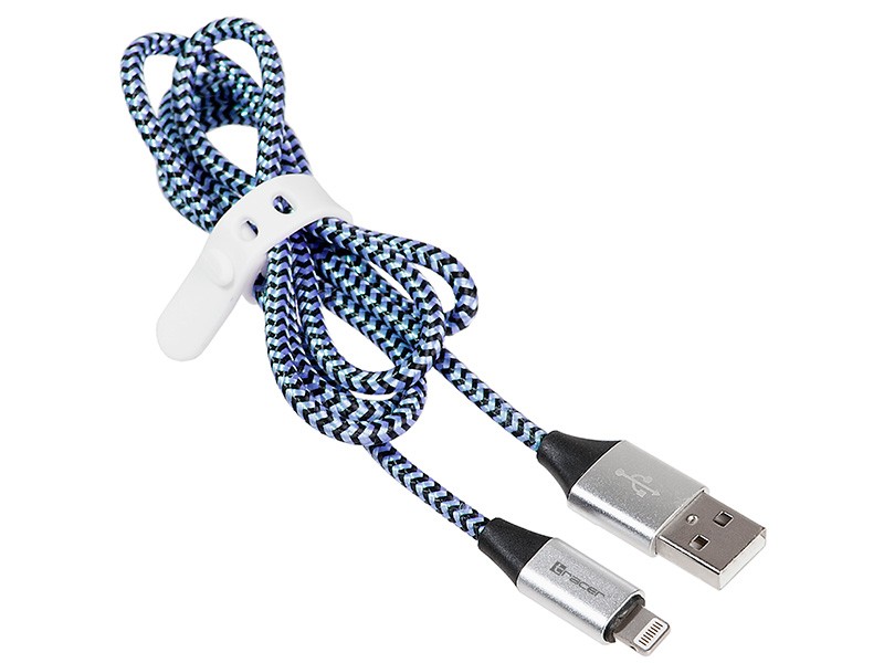 USB-A Lightning kabel za iPhone 1m, črno-modra 2