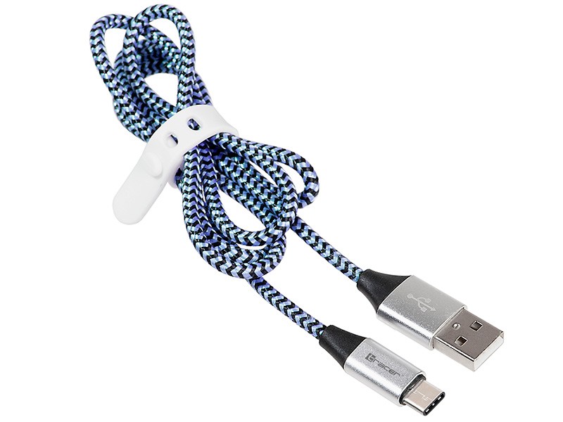 USB-C polnilni kabel 1m, črno-modra 2