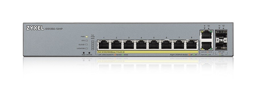 Zyxel GS1350-12HP CCTV PoE LR upravljani preklopnik