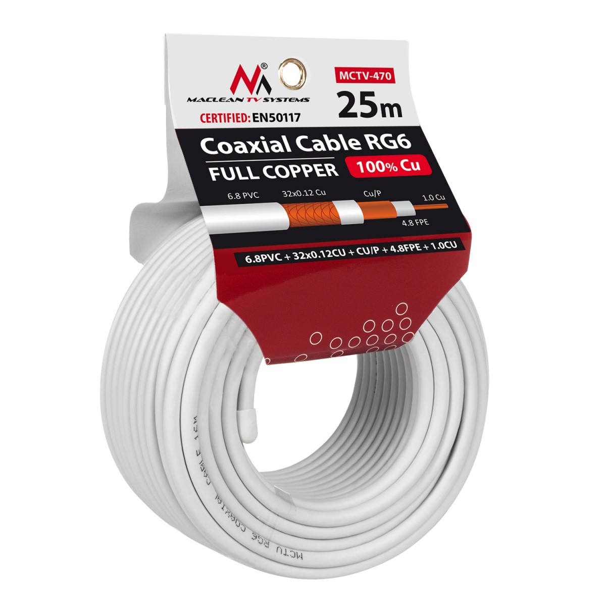 Koaksialni kabel RG6 25m MCTV-470