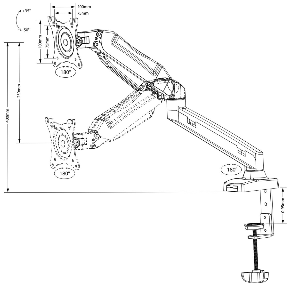 Nosilec za monitor 13-27" do 8 kg 6