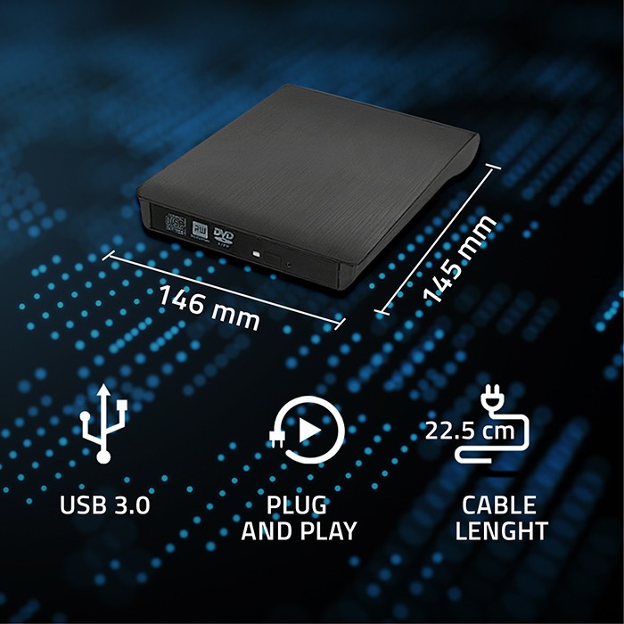 Ohišje za optični pogon CD/DVD SATA, USB 3.0, 9.5 mm 2