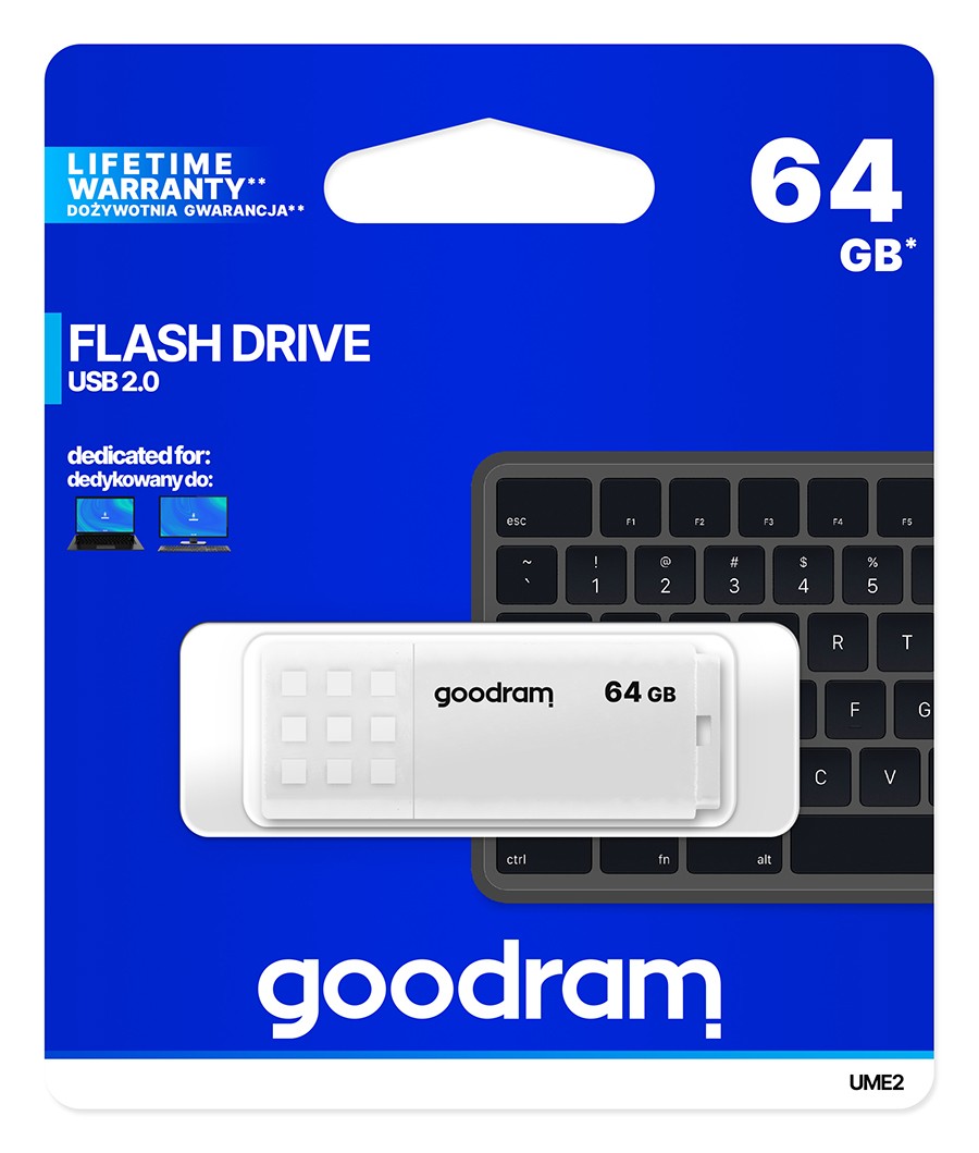 GOODRAM UME2 64GB USB 2.0 pendrive, bel