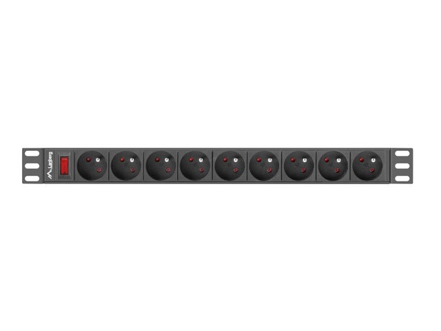 PDU Rack napajalna letev 19" 1U, 16A, 9x 230V PL, 3m, črna 2
