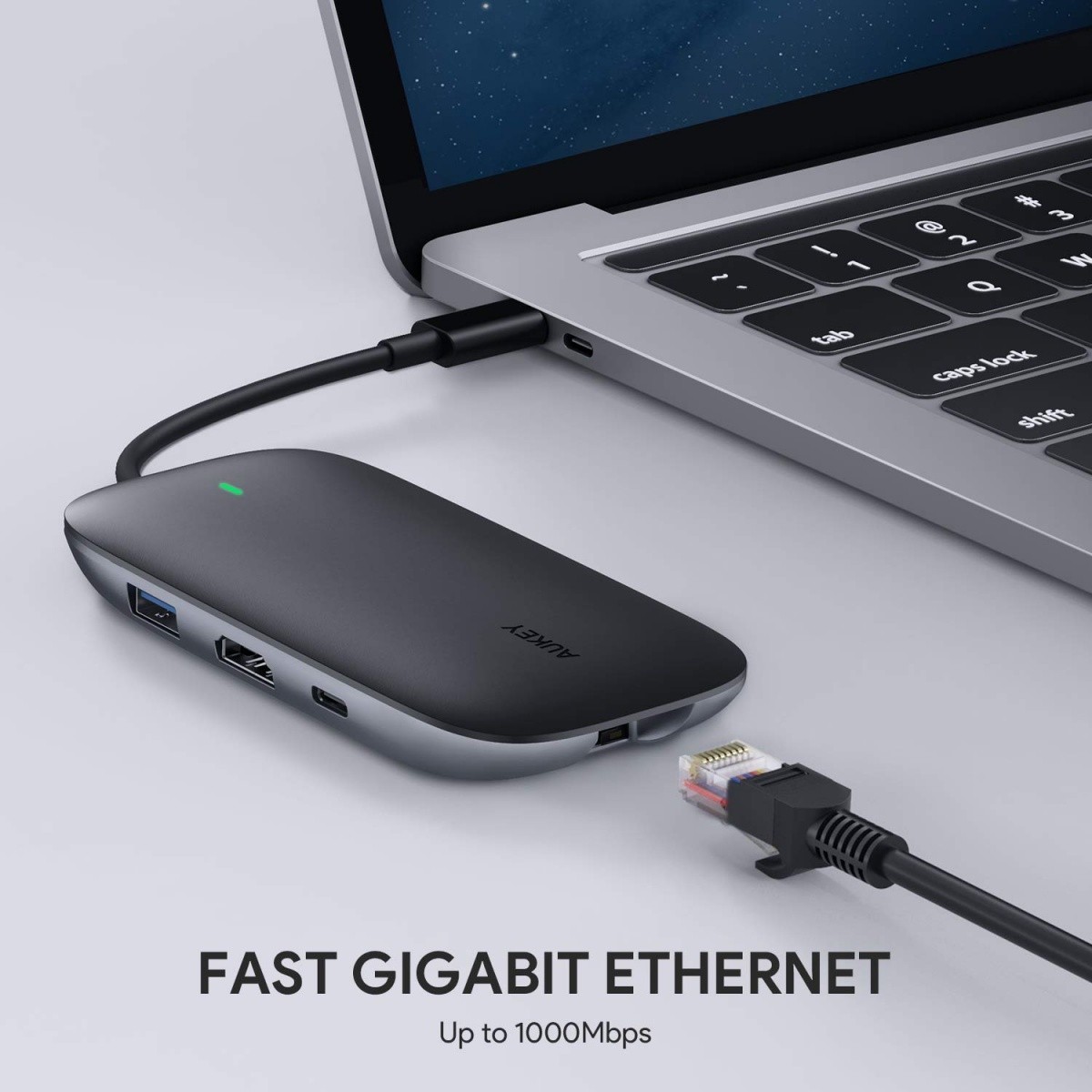 USB-C HUB CB-C71 8v1: Ethernet, 3xUSB 3.1, HDMI 4K, SD/microSD, PD 100W 5