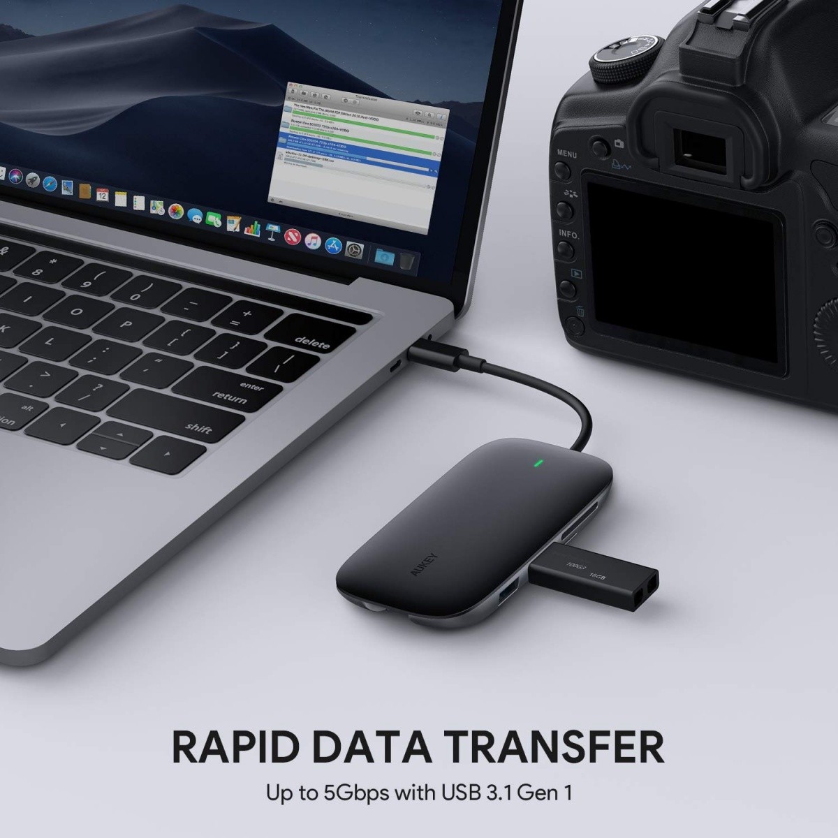 USB-C HUB CB-C71 8v1: Ethernet, 3xUSB 3.1, HDMI 4K, SD/microSD, PD 100W 7