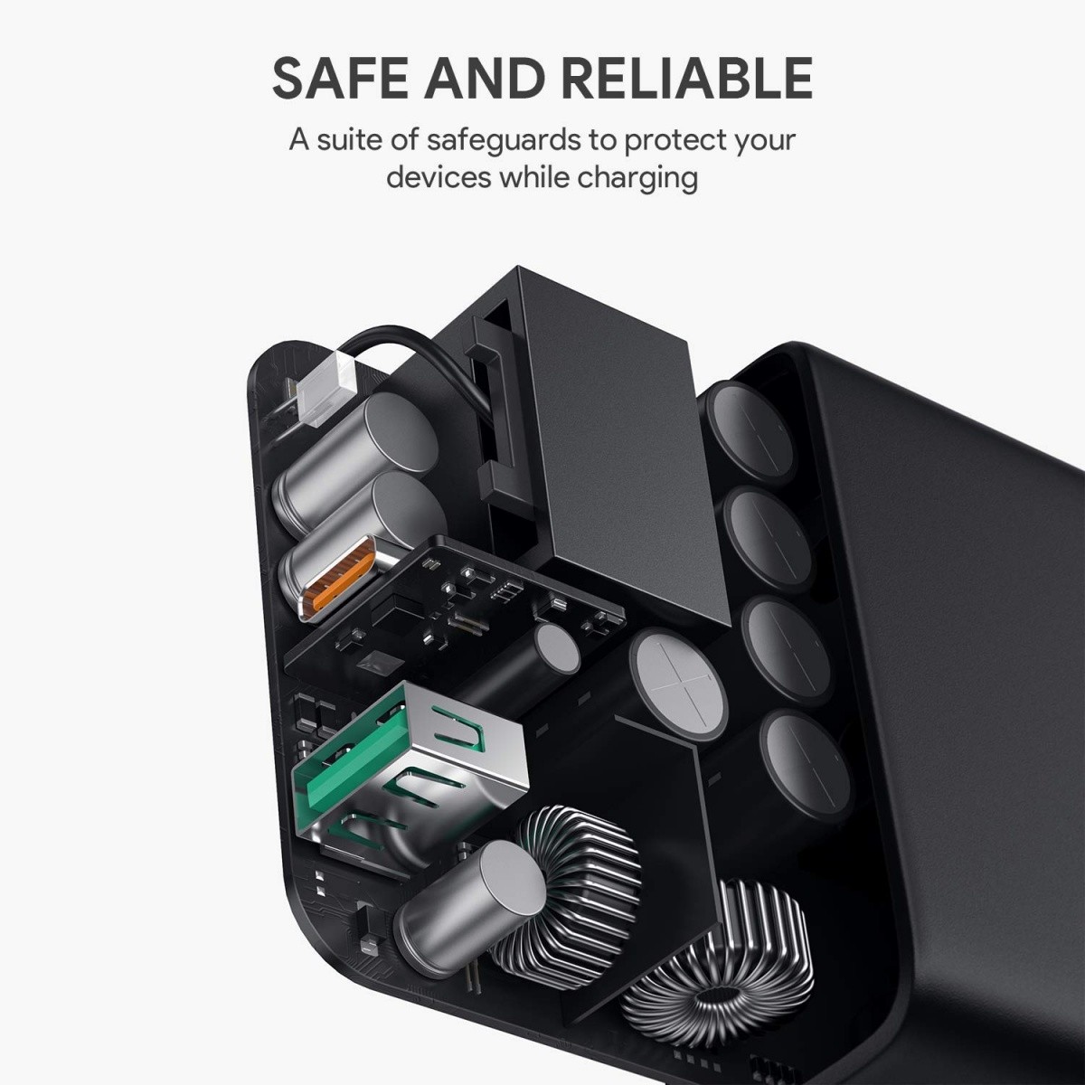 Zidni polnilec PA-D3 60W, 2xUSB (USB-A + USB-C PD) 6