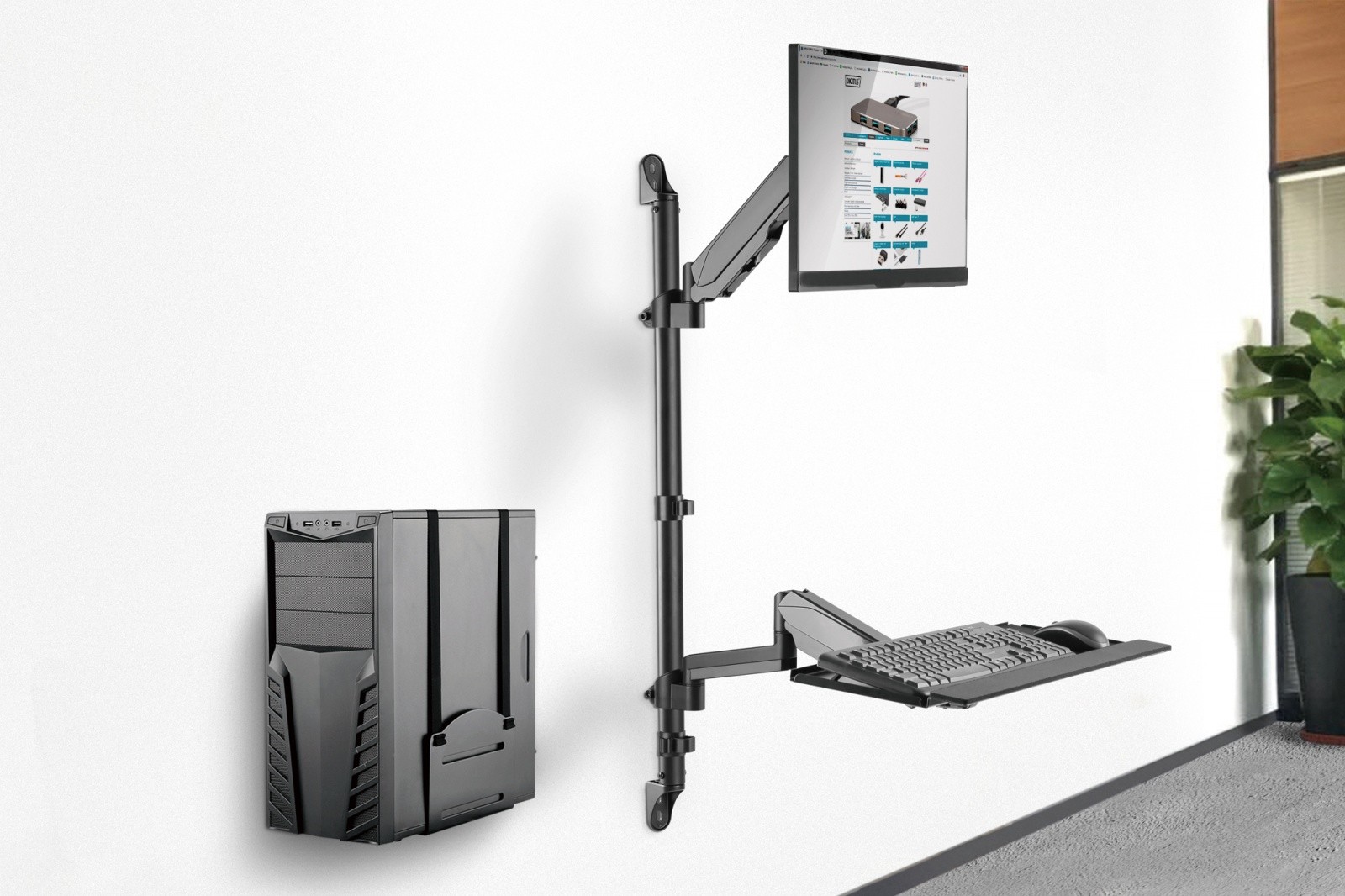 Samostojec RAMenski nosilec za 1x LCD + tipkovnico, do 32" 3