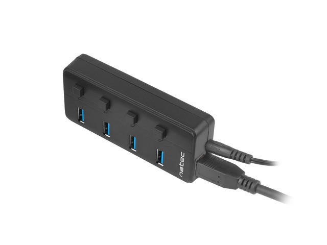 USB 3.0 Hub z 4 vrati in napajalnikom, s stikalom 7