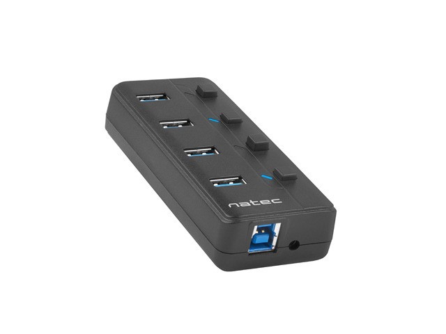USB 3.0 Hub z 4 vrati in napajalnikom, s stikalom 8