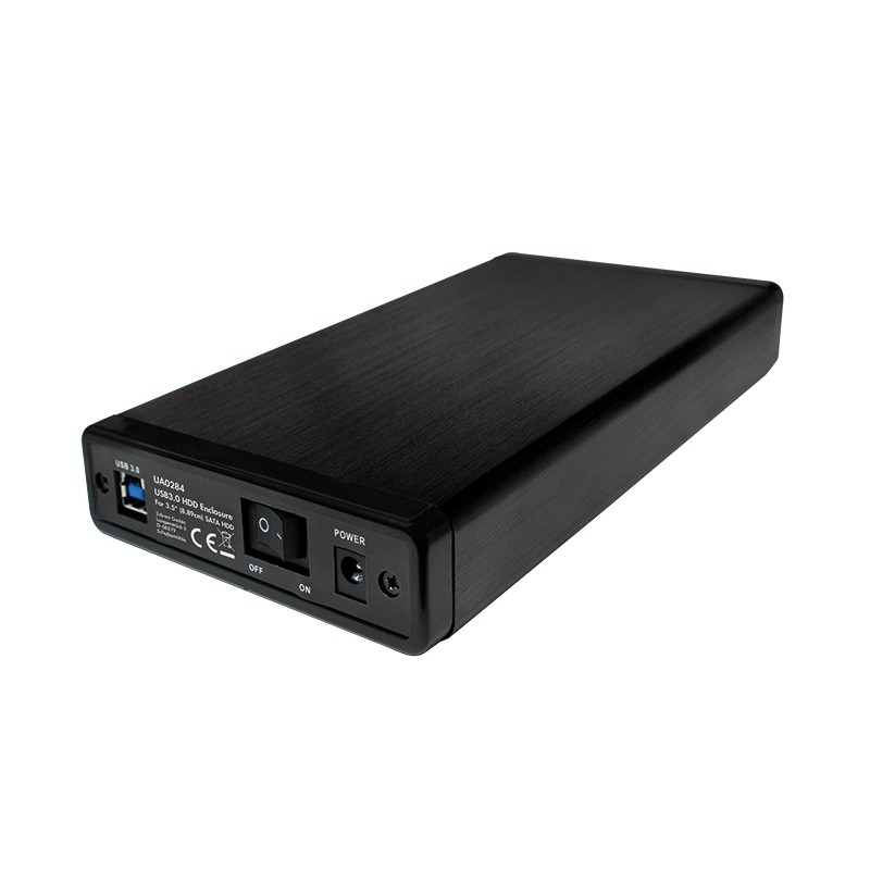 Zunanja aluminijasta črna enota za 3.5" SATA HDD, USB 3.0 3