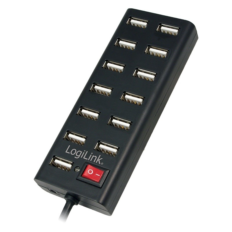 USB 2.0 Hub s 13-portovnim stikalom, črn
