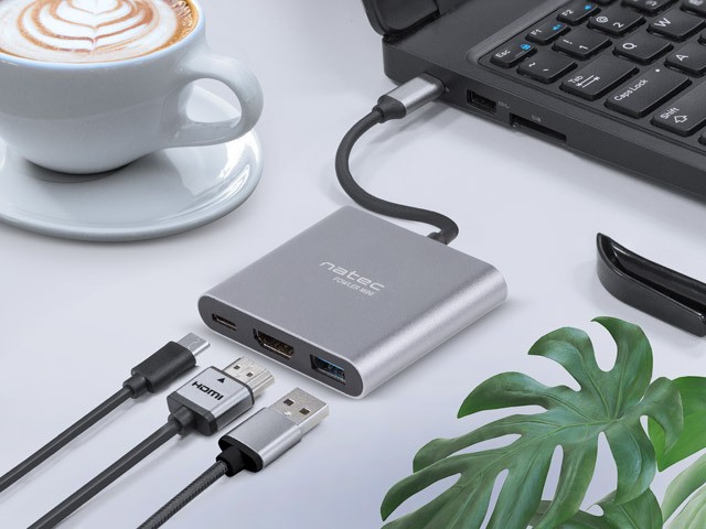 Večnamenski USB-C PD, USB 3.0 in HDMI 4K adapter 6