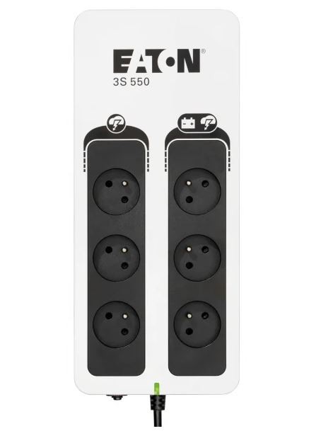 UPS napajalnik Eaton 3S 550F, 550VA/330W, 6x FR vtičnice, USB 2