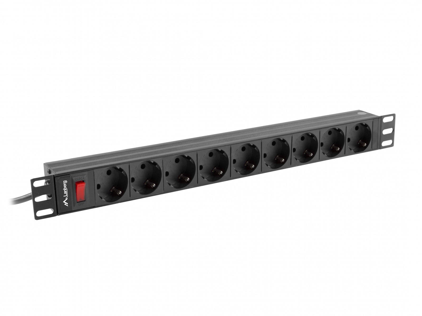 Rack omrežna napajalna letev 19" 1U, 16A, 9xSchuko