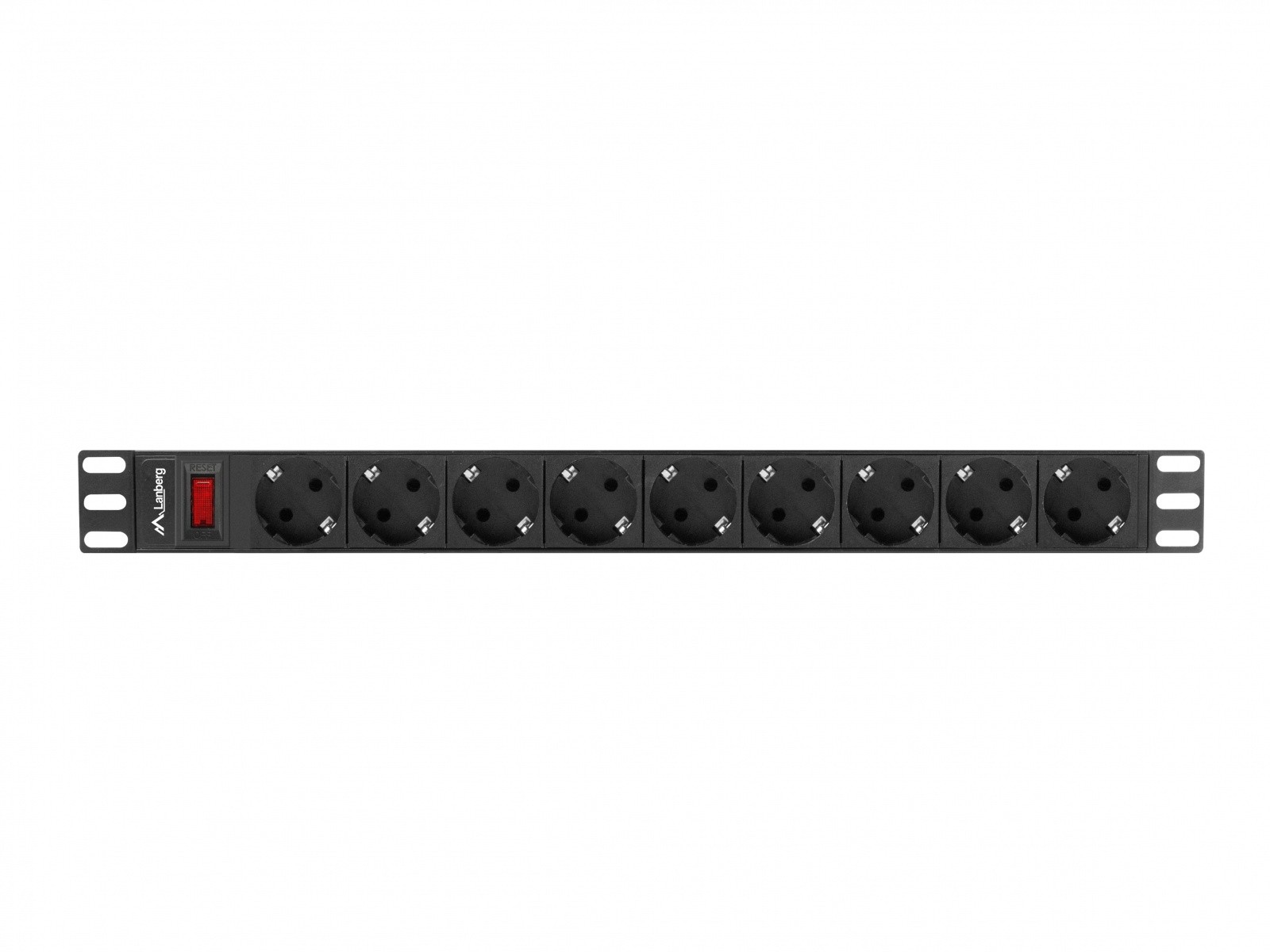Rack omrežna napajalna letev 19" 1U, 16A, 9xSchuko 2