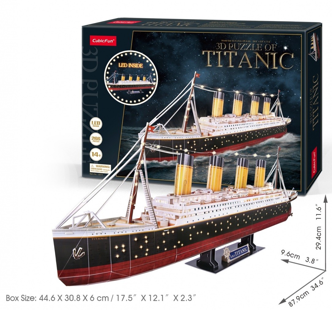 3D Puzzle Titanik z LED osvetlitvijo 2