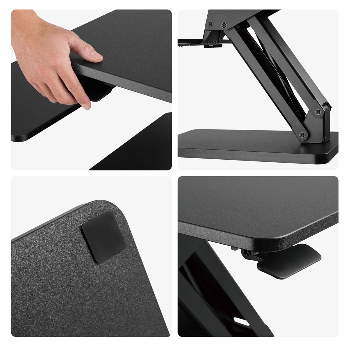 Stojalo za monitor/laptop MC-882 za delo stoje-sede, plin. vzmet, črno 3
