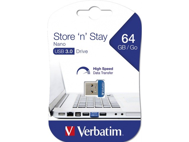 Verbatim Nano Store USB 3.0 spominski ključek, 64GB 3