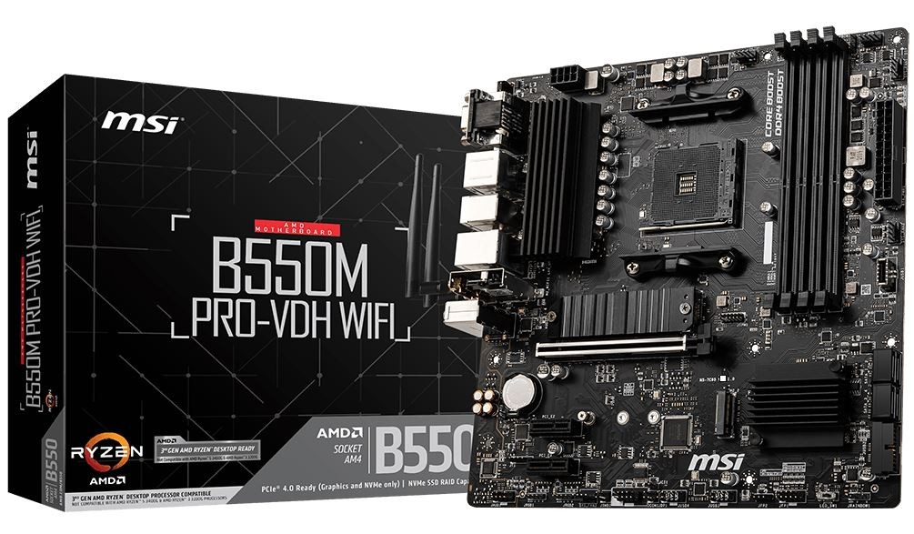 Matična plošča MSI B550M PRO-VDH WIFI, AM4, DDR4, mATX