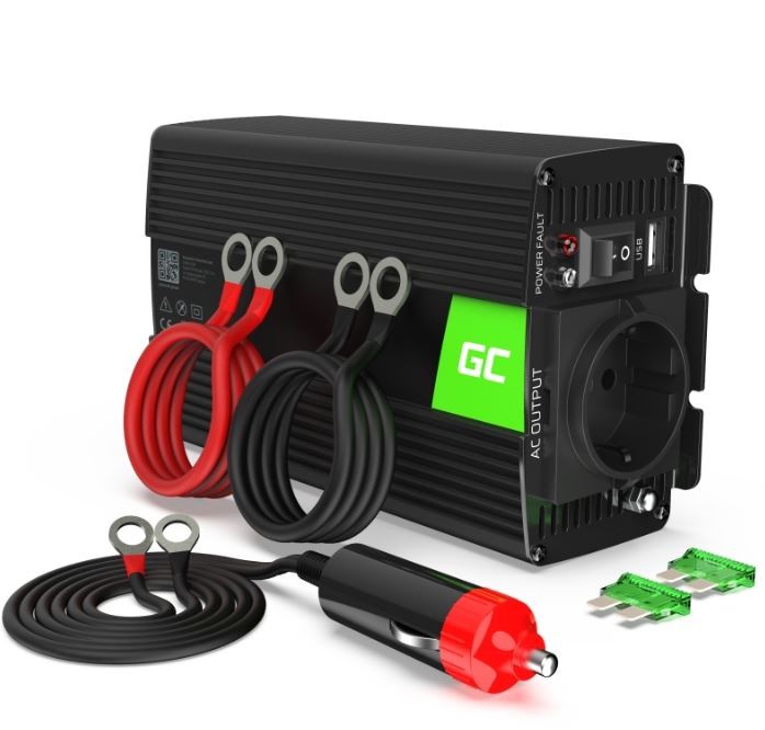 Green Cell pretvornik 24V/230V 500W/1000W, čist sinus