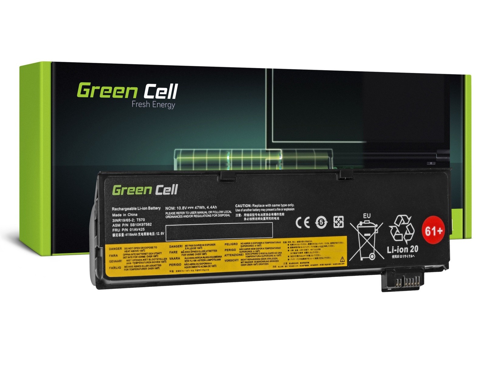 Baterija za Lenovo T570 - 11,1V 4,4Ah