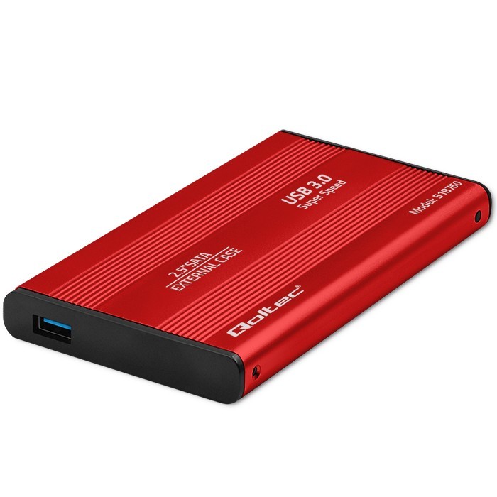 Ohišje za 2.5" SATA HDD/SSD pogon, USB 3.0, rdeče