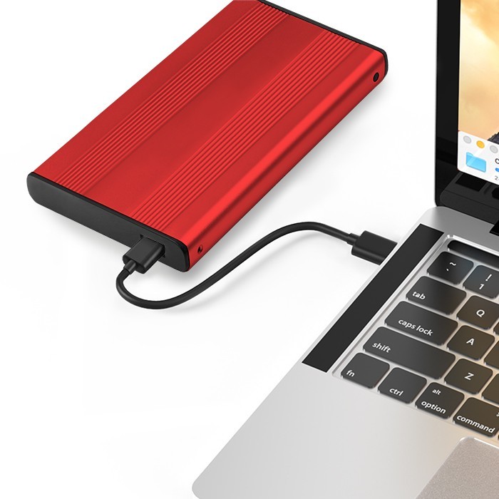 Ohišje za 2.5" SATA HDD/SSD pogon, USB 3.0, rdeče 3