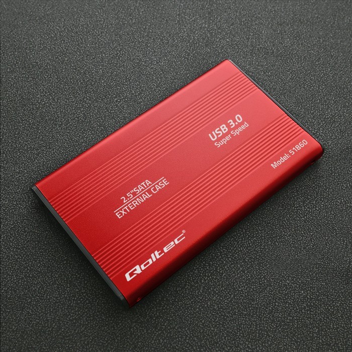 Ohišje za 2.5" SATA HDD/SSD pogon, USB 3.0, rdeče 5