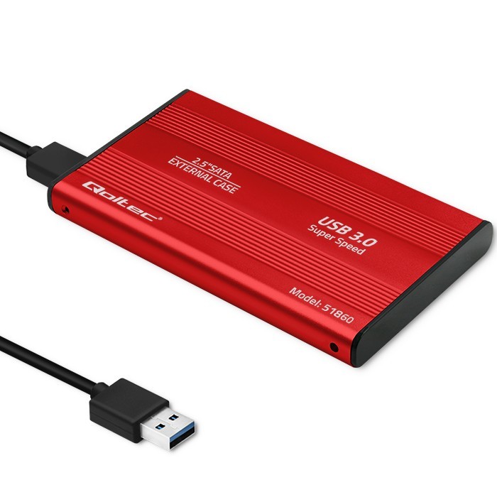 Ohišje za 2.5" SATA HDD/SSD pogon, USB 3.0, rdeče 6