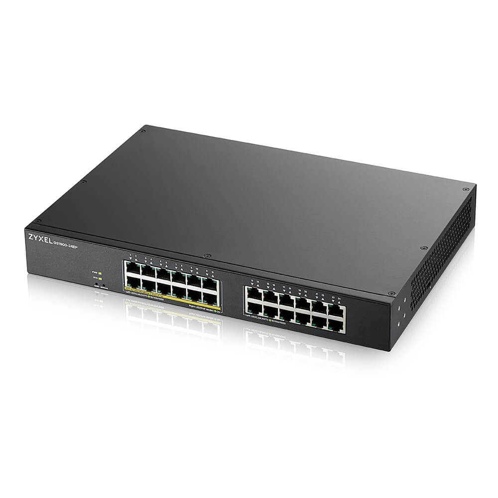 Upravljalnik (switch) 24-portni GbE L2, 12xPoE, Rack 3
