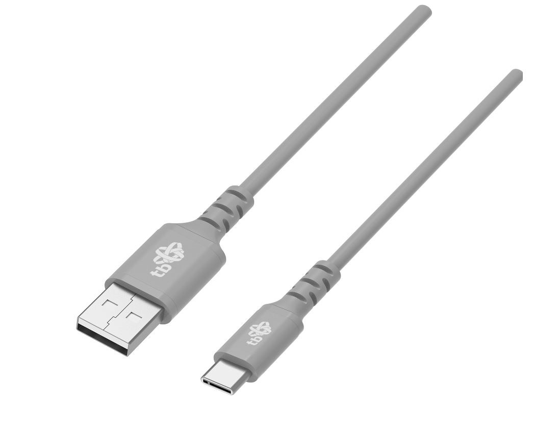 Kabel USB-USB C 1m, Quick Charge, siv