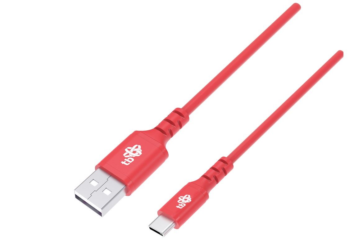 Kabel USB-USB C 1m, Quick Charge, rdeč