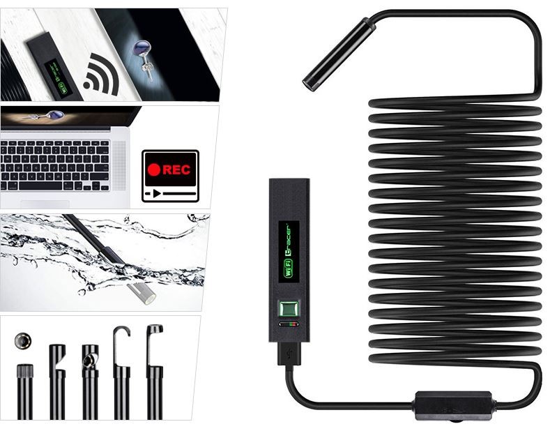 Endoskopska kamera 5M, 8mm, LED, WiFi 7