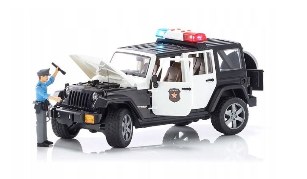 Avto Bruder Jeep Wrangler Rubicon Policija z figurico 3